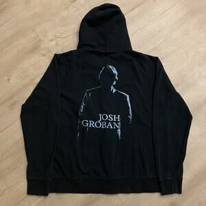 Josh Groban Full Zip Hoodie Sweatshirt Men's XL Black Concert Tour Music Band